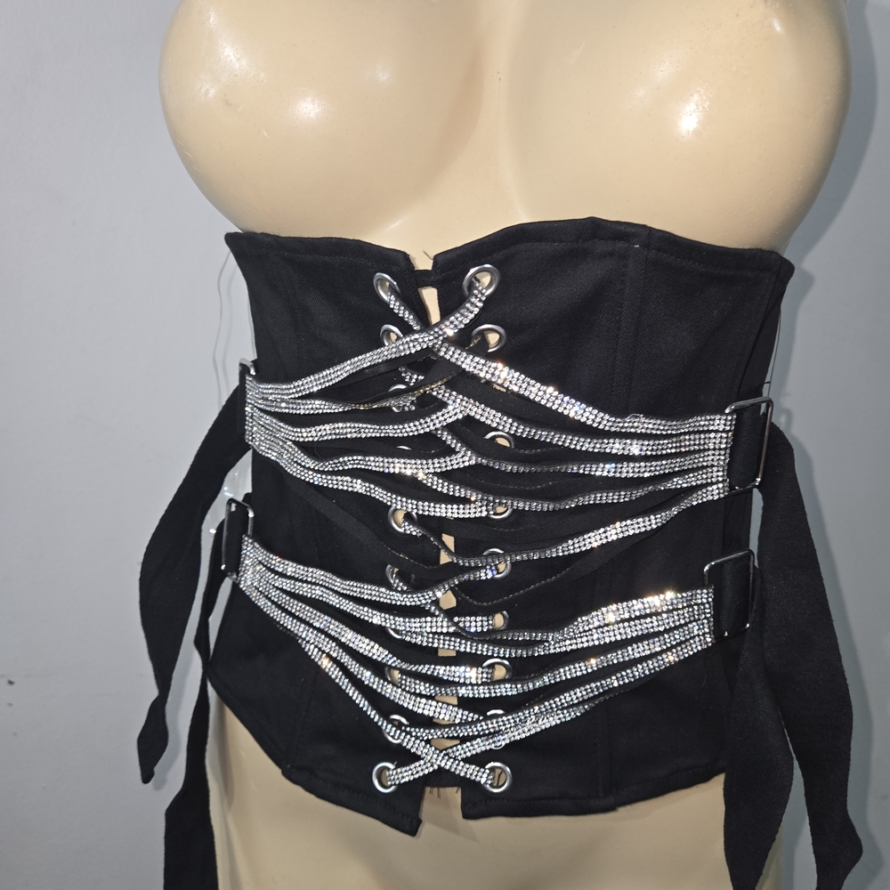 Black Corset with Silver Accents - Picture 9 of 11